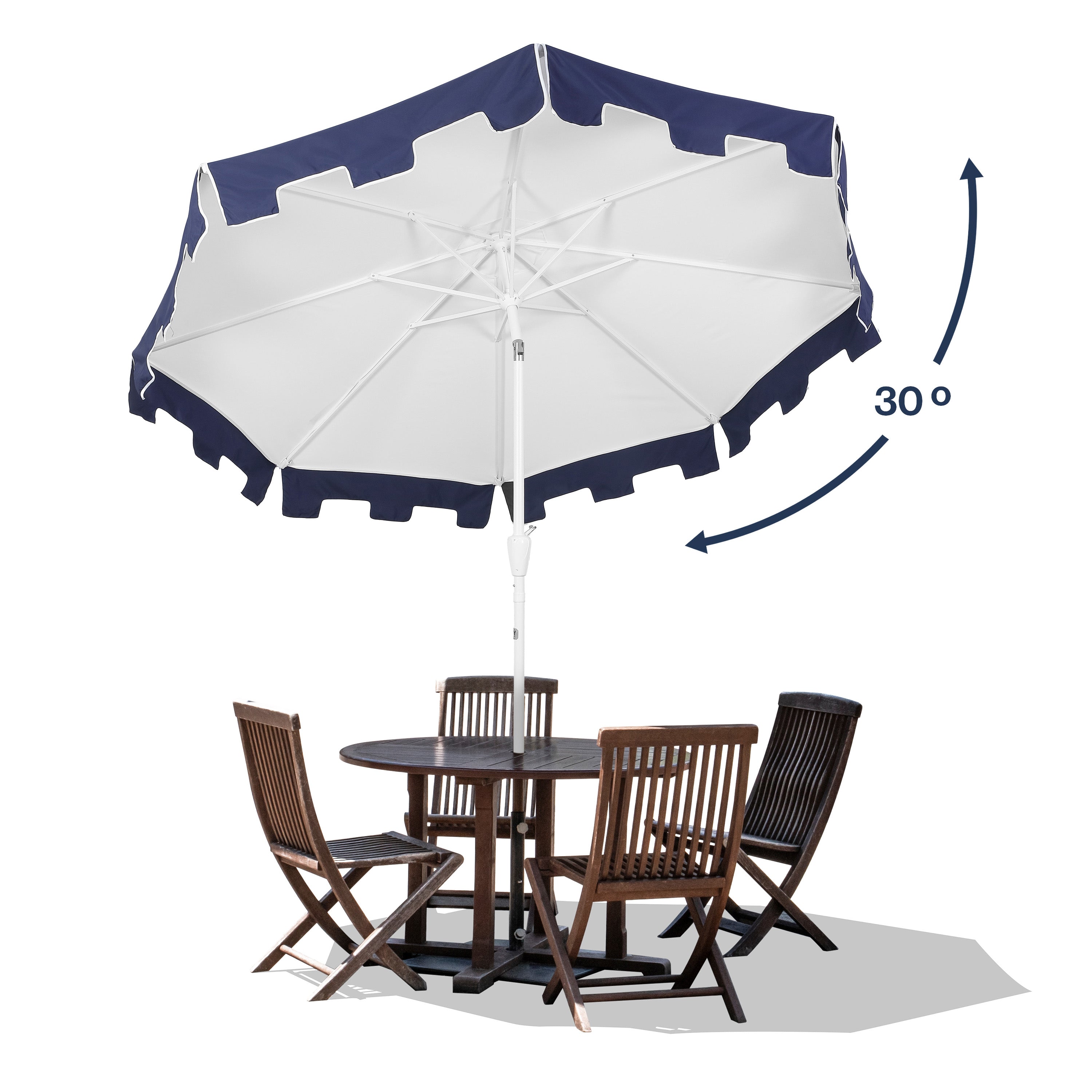 Baiona Classic MidCentury Market Patio Umbrella with UV Protection
