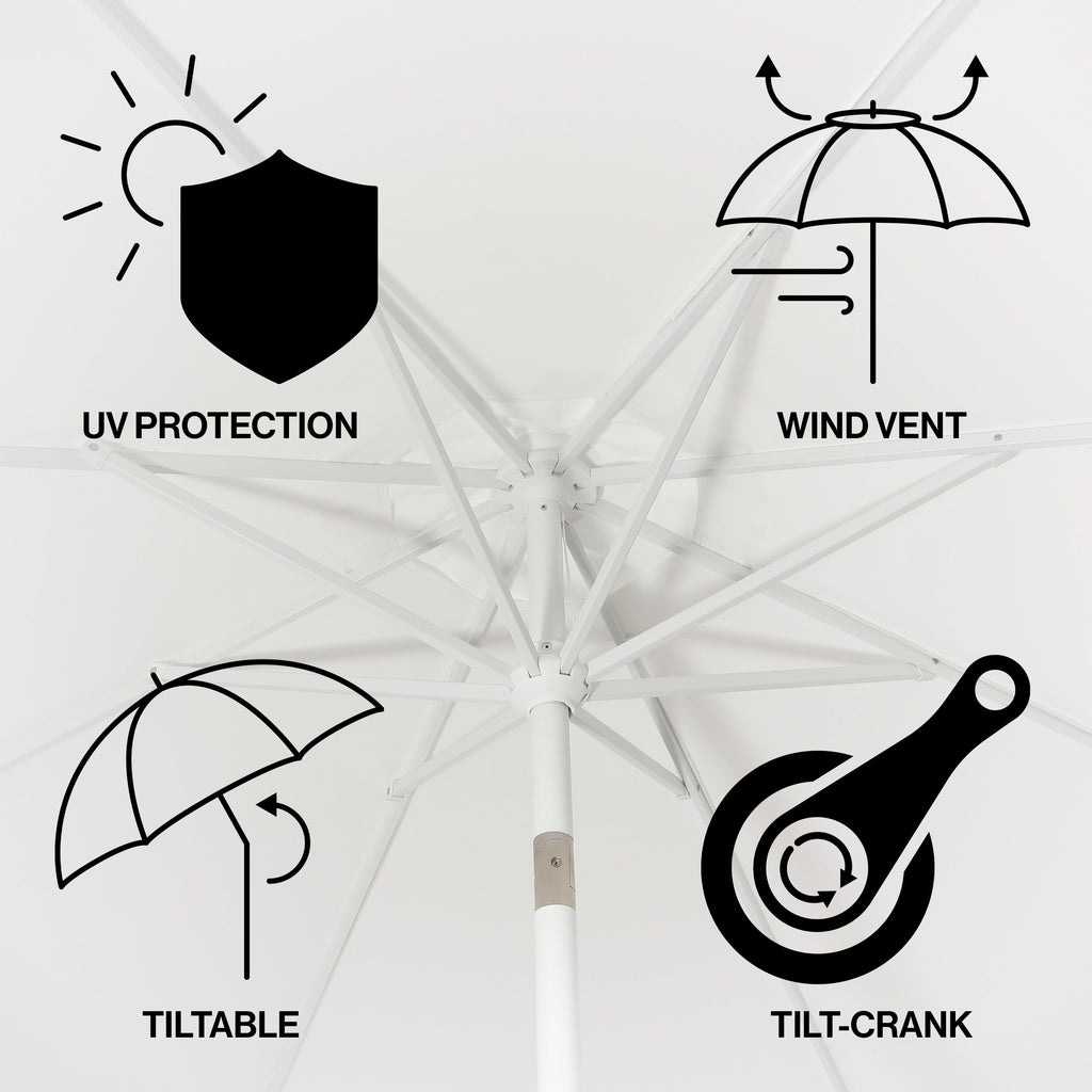 Baiona Classic MidCentury Market Patio Umbrella with UV Protection