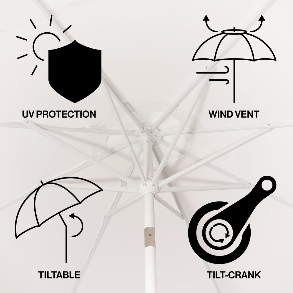Baiona Classic MidCentury Market Patio Umbrella with UV Protection