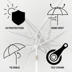 Baiona Classic MidCentury Market Patio Umbrella with UV Protection