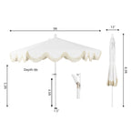 Collins Classic Cottage Tassel Market Patio Umbrella with Auto-Tilt