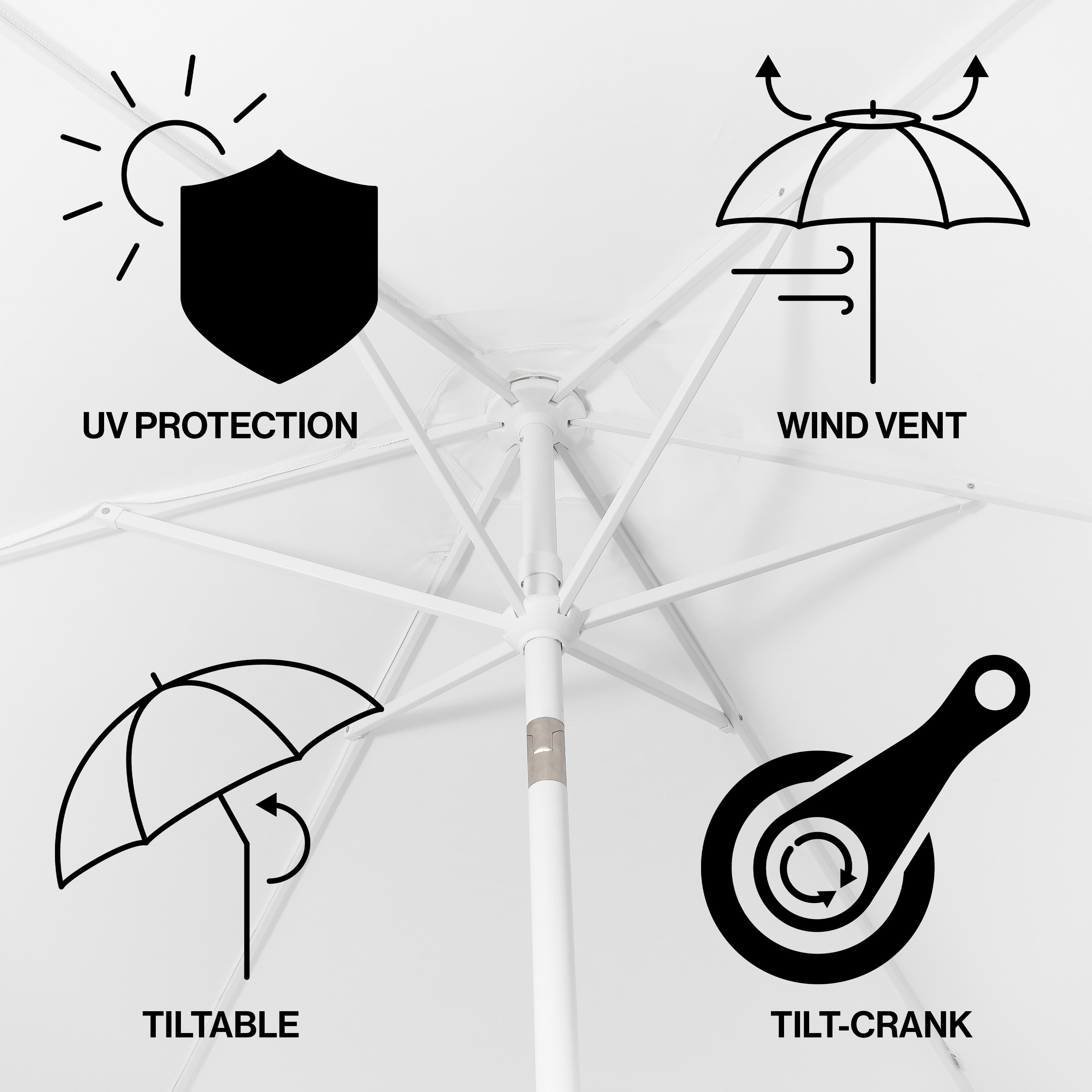 Collins Classic Cottage Tassel Market Patio Umbrella with Auto-Tilt