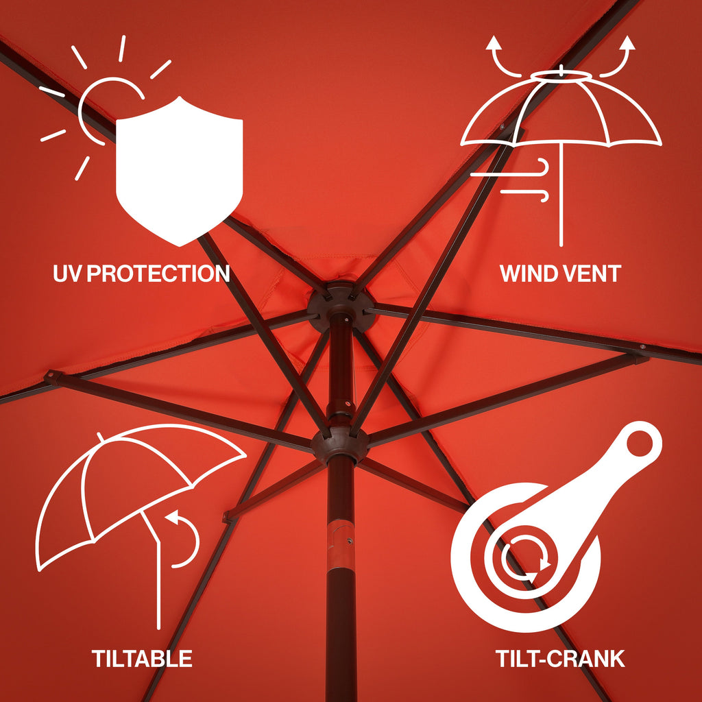 Collins Classic Cottage Tassel Market Patio Umbrella with Auto-Tilt