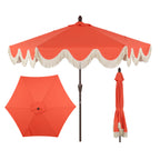 Collins Classic Cottage Tassel Market Patio Umbrella with Auto-Tilt