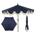 Collins Classic Cottage Tassel Market Patio Umbrella with Auto-Tilt