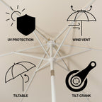 Collins Classic Cottage Tassel Market Patio Umbrella with Auto-Tilt
