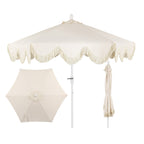 Collins Classic Cottage Tassel Market Patio Umbrella with Auto-Tilt