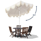 Collins Classic Cottage Tassel Market Patio Umbrella with Auto-Tilt