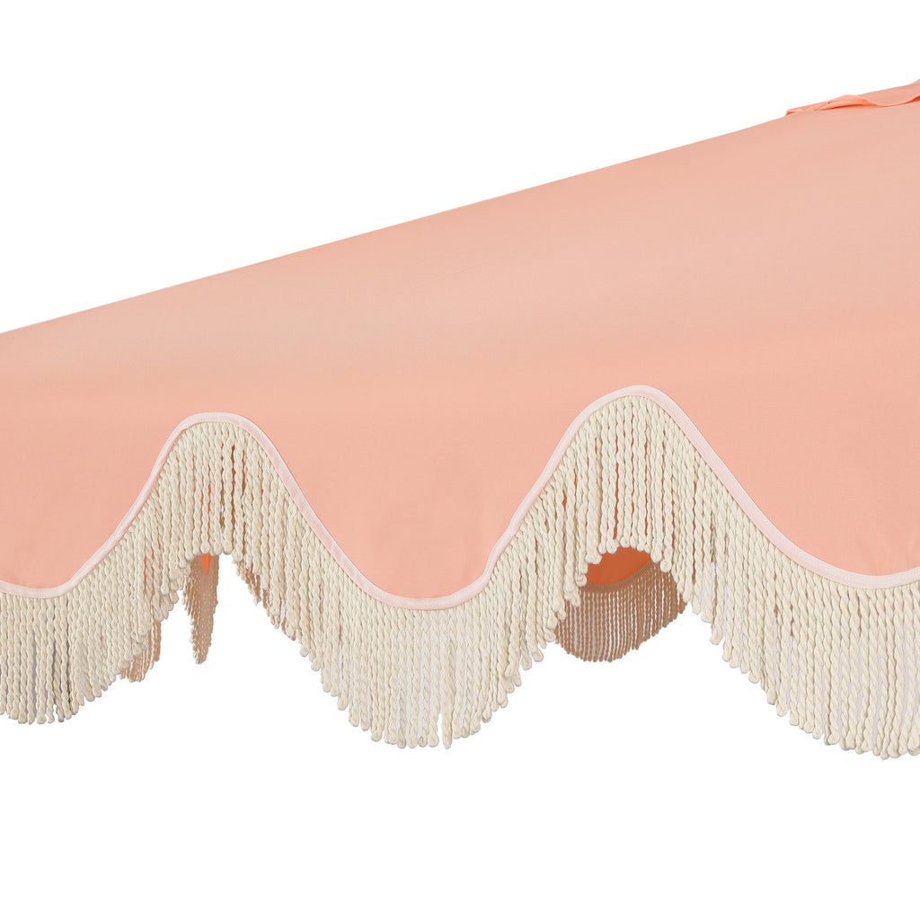 Collins Classic Cottage Tassel Market Patio Umbrella with Auto-Tilt