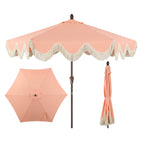 Collins Classic Cottage Tassel Market Patio Umbrella with Auto-Tilt