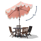 Collins Classic Cottage Tassel Market Patio Umbrella with Auto-Tilt