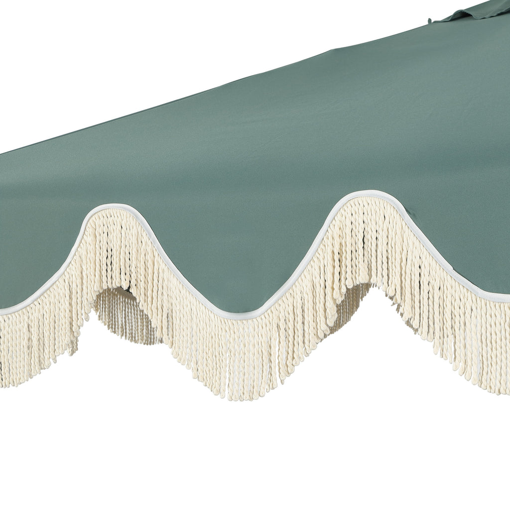 Collins Classic Cottage Tassel Market Patio Umbrella with Auto-Tilt