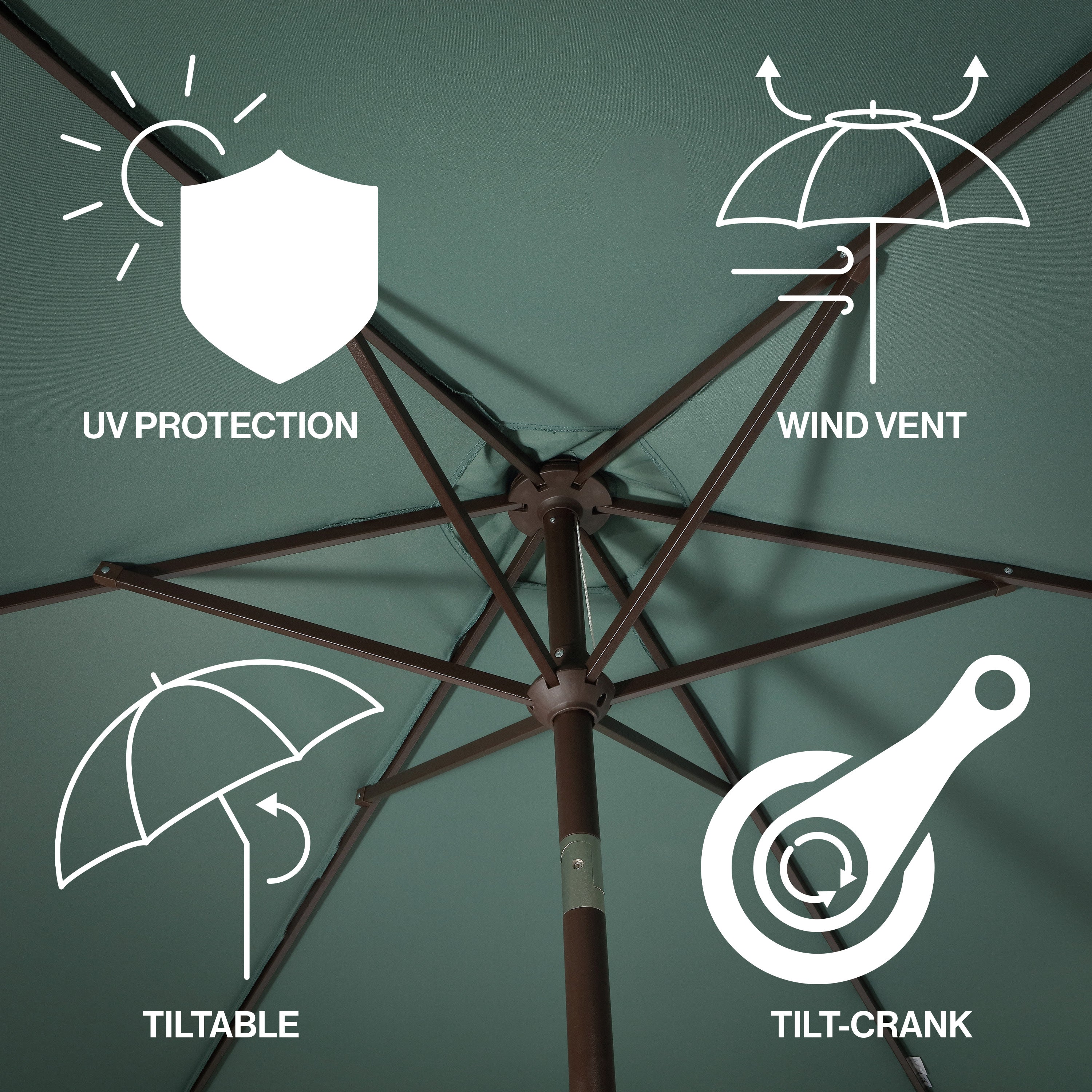 Collins Classic Cottage Tassel Market Patio Umbrella with Auto-Tilt