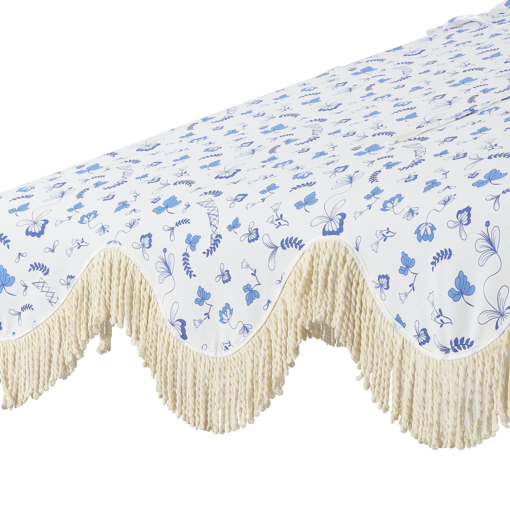 Collins Classic Cottage Tassel Market Patio Umbrella with Auto-Tilt