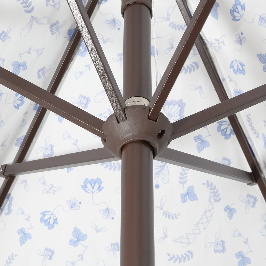 Collins Classic Cottage Tassel Market Patio Umbrella with Auto-Tilt
