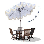 Collins Classic Cottage Tassel Market Patio Umbrella with Auto-Tilt