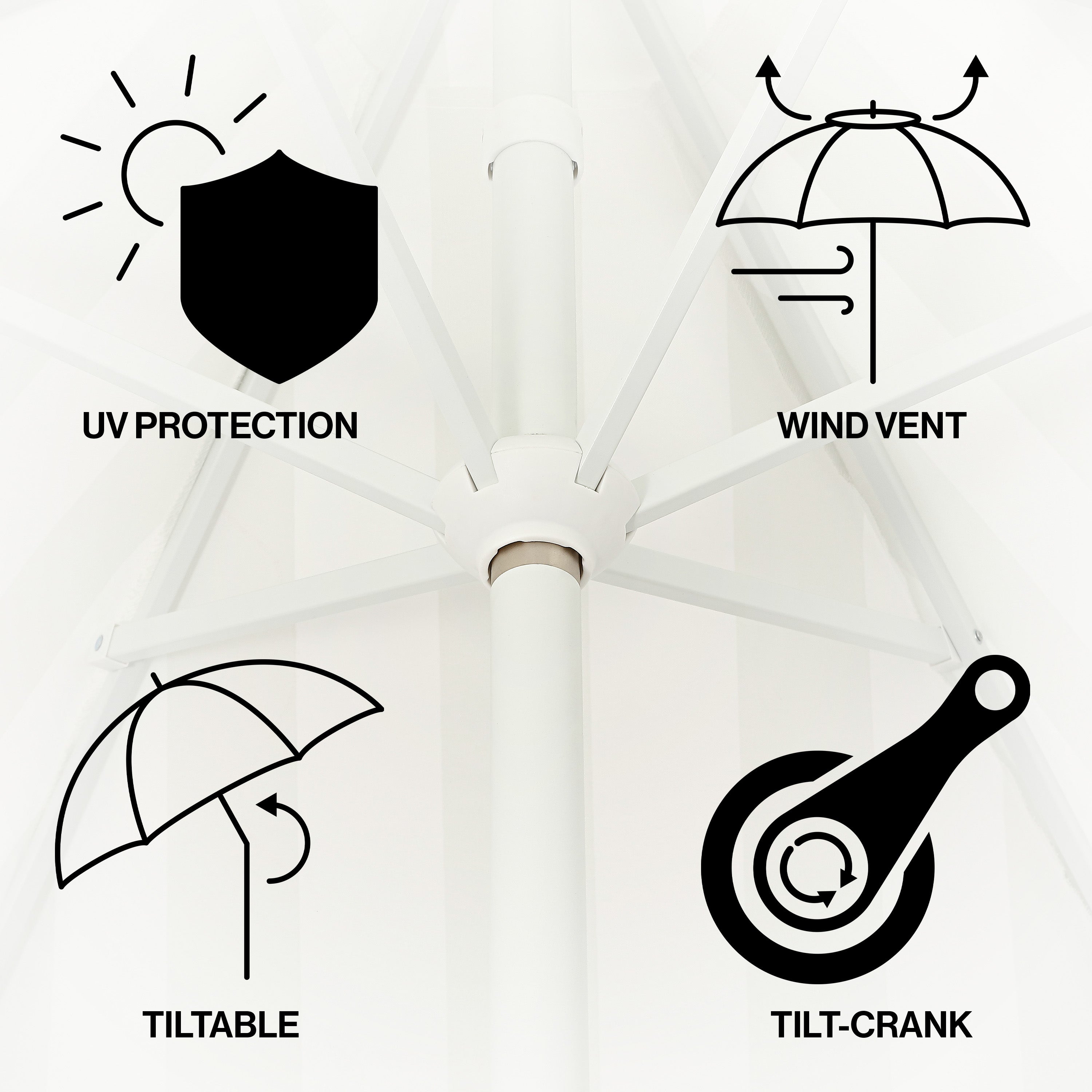 Collins 9 ft. Classic Cottage Fringe Tassel Market Patio Umbrella with Auto-Tilt Crank