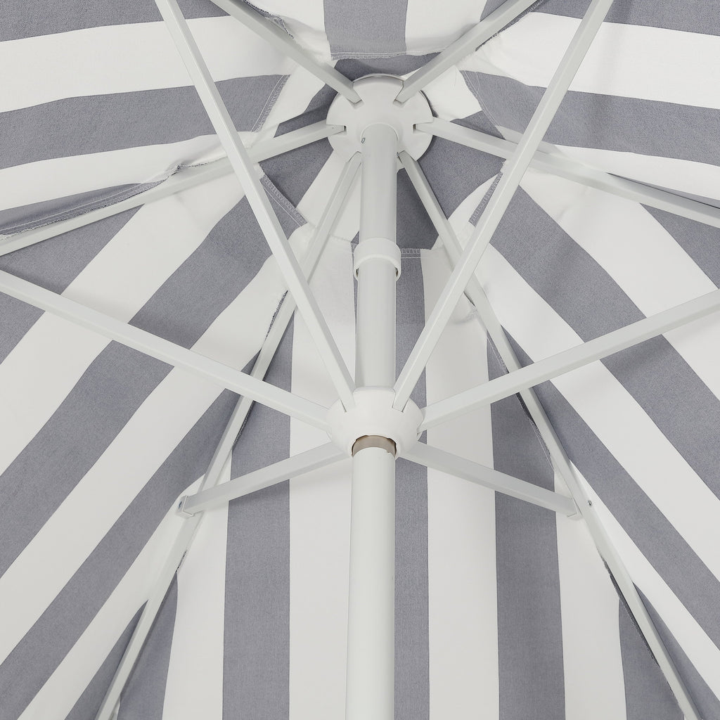 Collins 9 ft. Classic Cottage Fringe Tassel Market Patio Umbrella with Auto-Tilt Crank