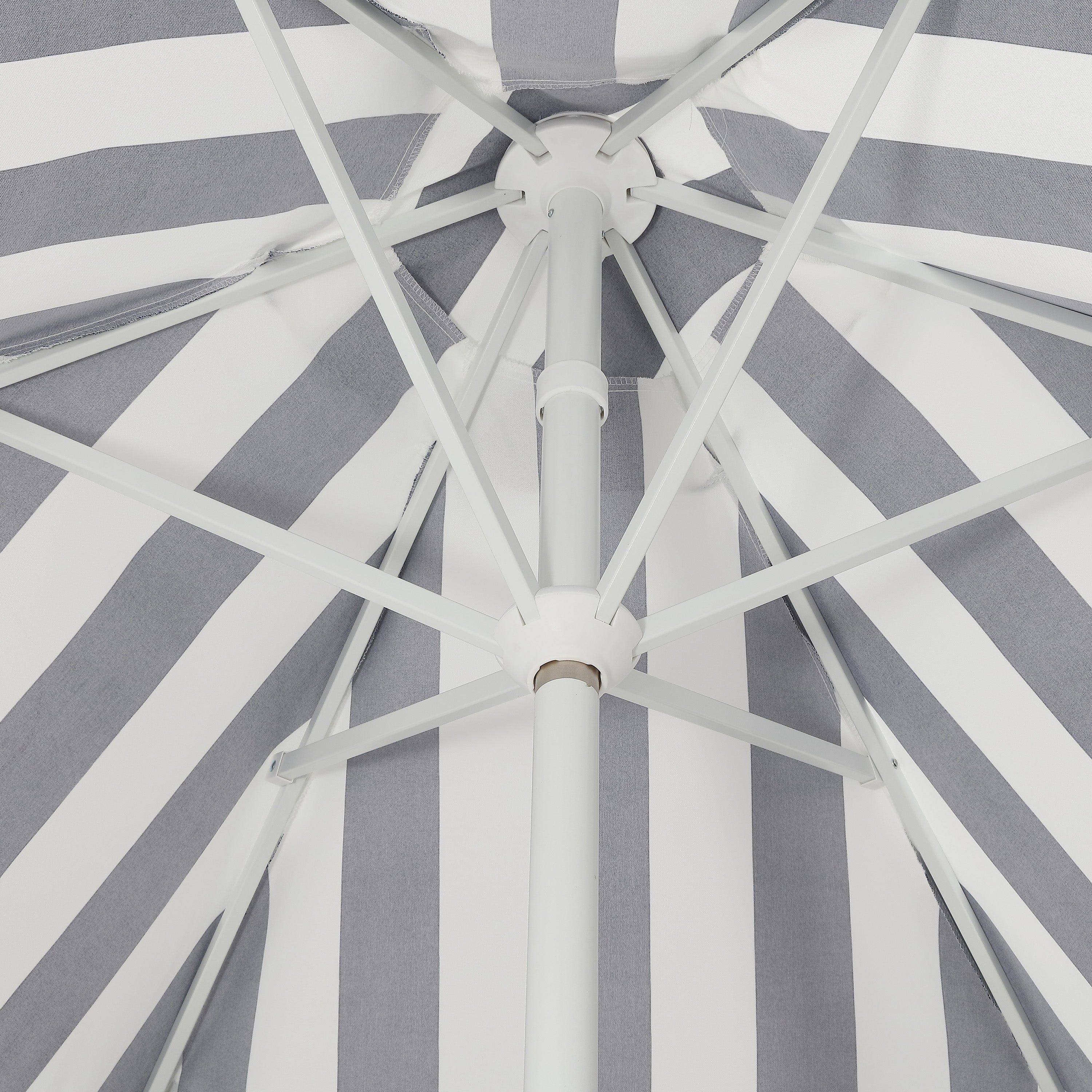 Collins 9 ft. Classic Cottage Fringe Tassel Market Patio Umbrella with Auto-Tilt Crank