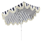 Collins 9 ft. Classic Cottage Fringe Tassel Market Patio Umbrella with Auto-Tilt Crank