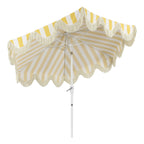 Collins 9 ft. Classic Cottage Fringe Tassel Market Patio Umbrella with Auto-Tilt Crank