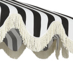 Collins 9 ft. Classic Cottage Fringe Tassel Market Patio Umbrella with Auto-Tilt Crank