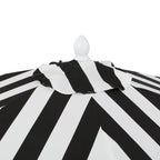 Collins 9 ft. Classic Cottage Fringe Tassel Market Patio Umbrella with Auto-Tilt Crank