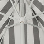 Collins 9 ft. Classic Cottage Fringe Tassel Market Patio Umbrella with Auto-Tilt Crank