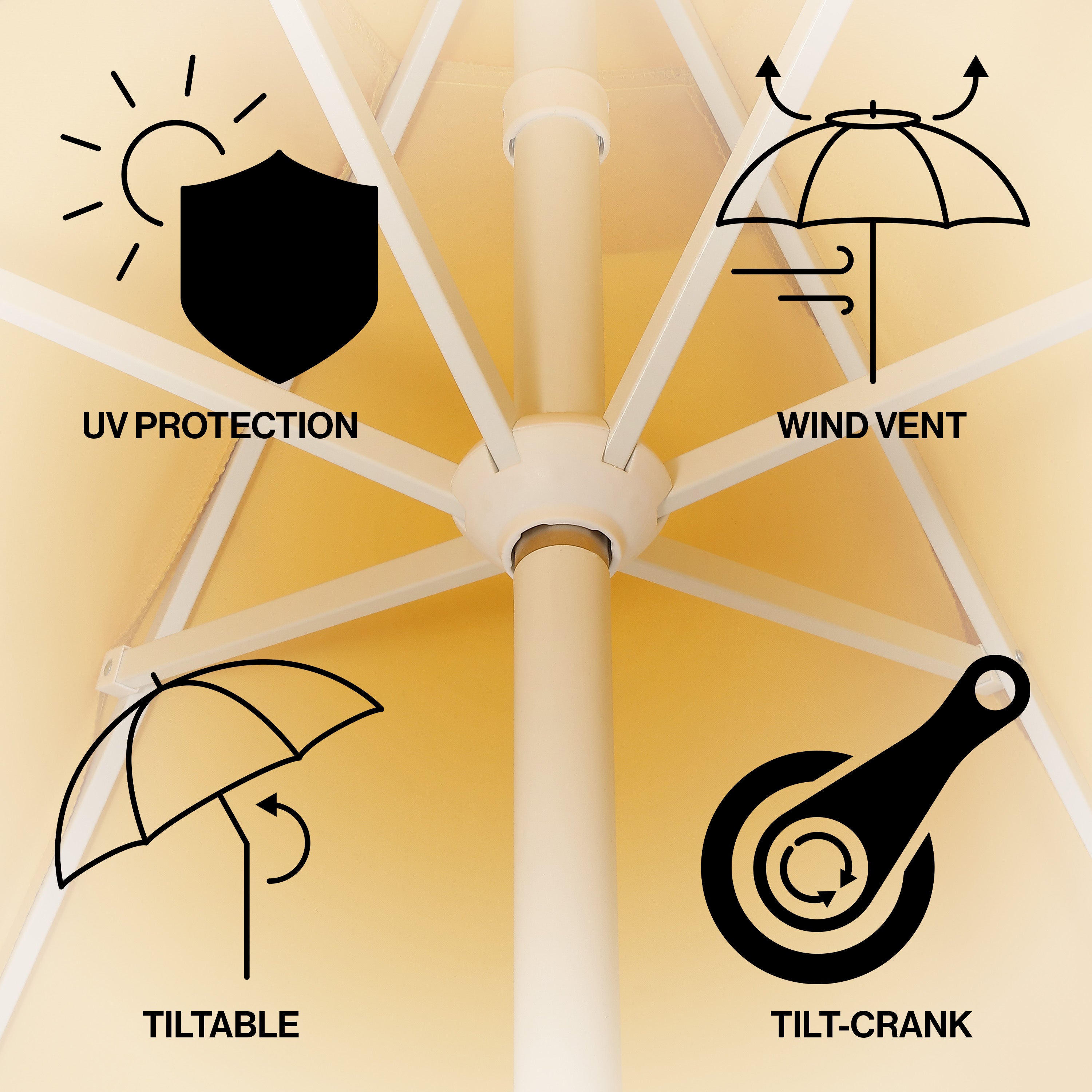 Collins 9 ft. Classic Cottage Fringe Tassel Market Patio Umbrella with Auto-Tilt Crank