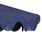 Collins 9 ft. Classic Cottage Fringe Tassel Market Patio Umbrella with Auto-Tilt Crank
