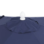 Collins 9 ft. Classic Cottage Fringe Tassel Market Patio Umbrella with Auto-Tilt Crank