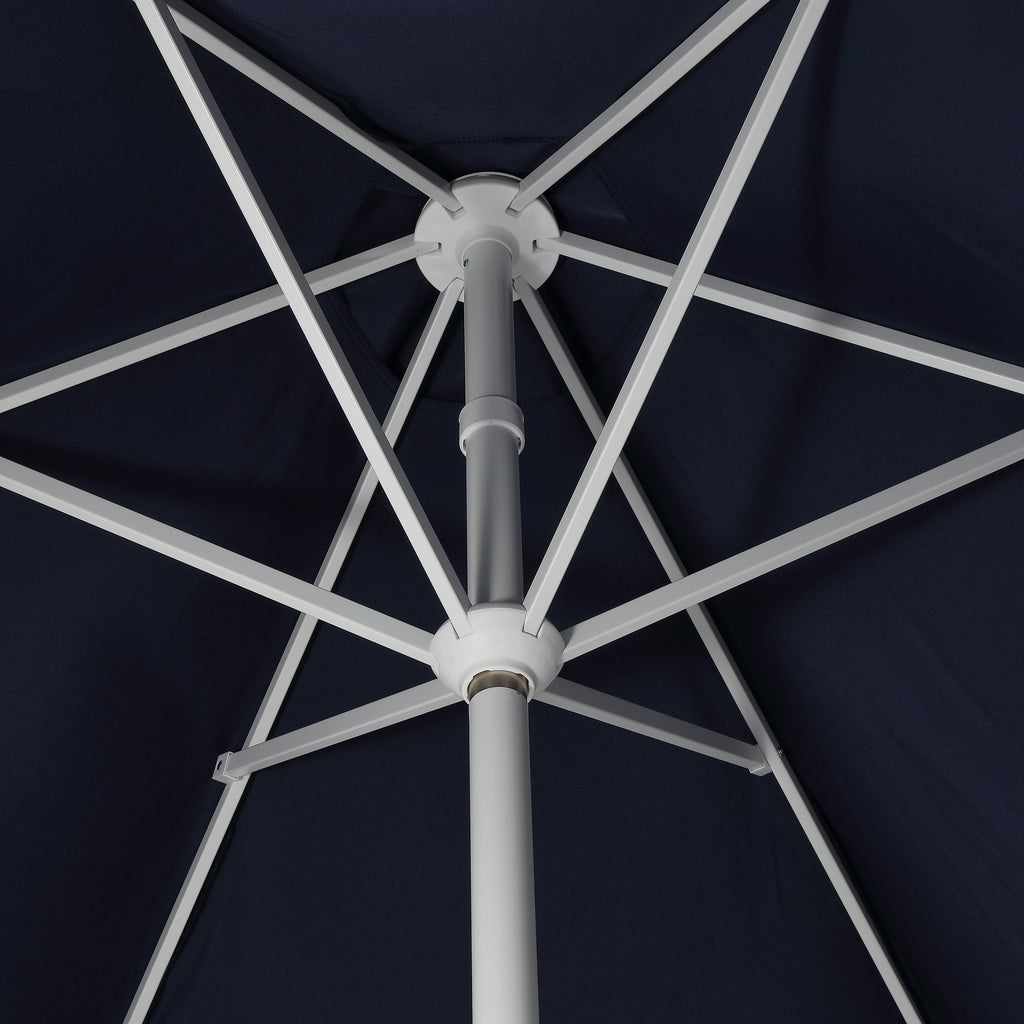 Collins 9 ft. Classic Cottage Fringe Tassel Market Patio Umbrella with Auto-Tilt Crank