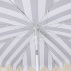 Mariner 6.5 ft. Classic Cottage Fringe Tassel Market Beach Umbrella with Push Button Tilt