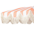 Mariner 6.5 ft. Classic Cottage Fringe Tassel Market Beach Umbrella with Push Button Tilt