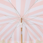 Mariner 6.5 ft. Classic Cottage Fringe Tassel Market Beach Umbrella with Push Button Tilt