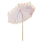 Mariner 6.5 ft. Classic Cottage Fringe Tassel Market Beach Umbrella with Push Button Tilt