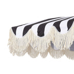 Mariner 6.5 ft. Classic Cottage Fringe Tassel Market Beach Umbrella with Push Button Tilt