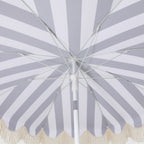 Mariner 6.5 ft. Classic Cottage Fringe Tassel Market Beach Umbrella with Push Button Tilt