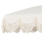Mariner 6.5 ft. Classic Cottage Fringe Tassel Market Beach Umbrella with Push Button Tilt