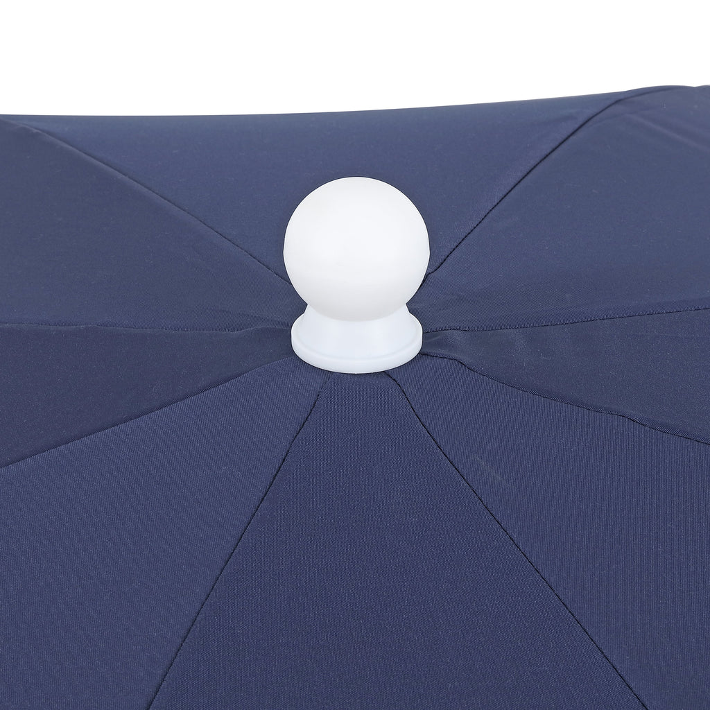 Mariner 6.5 ft. Classic Cottage Fringe Tassel Market Beach Umbrella with Push Button Tilt