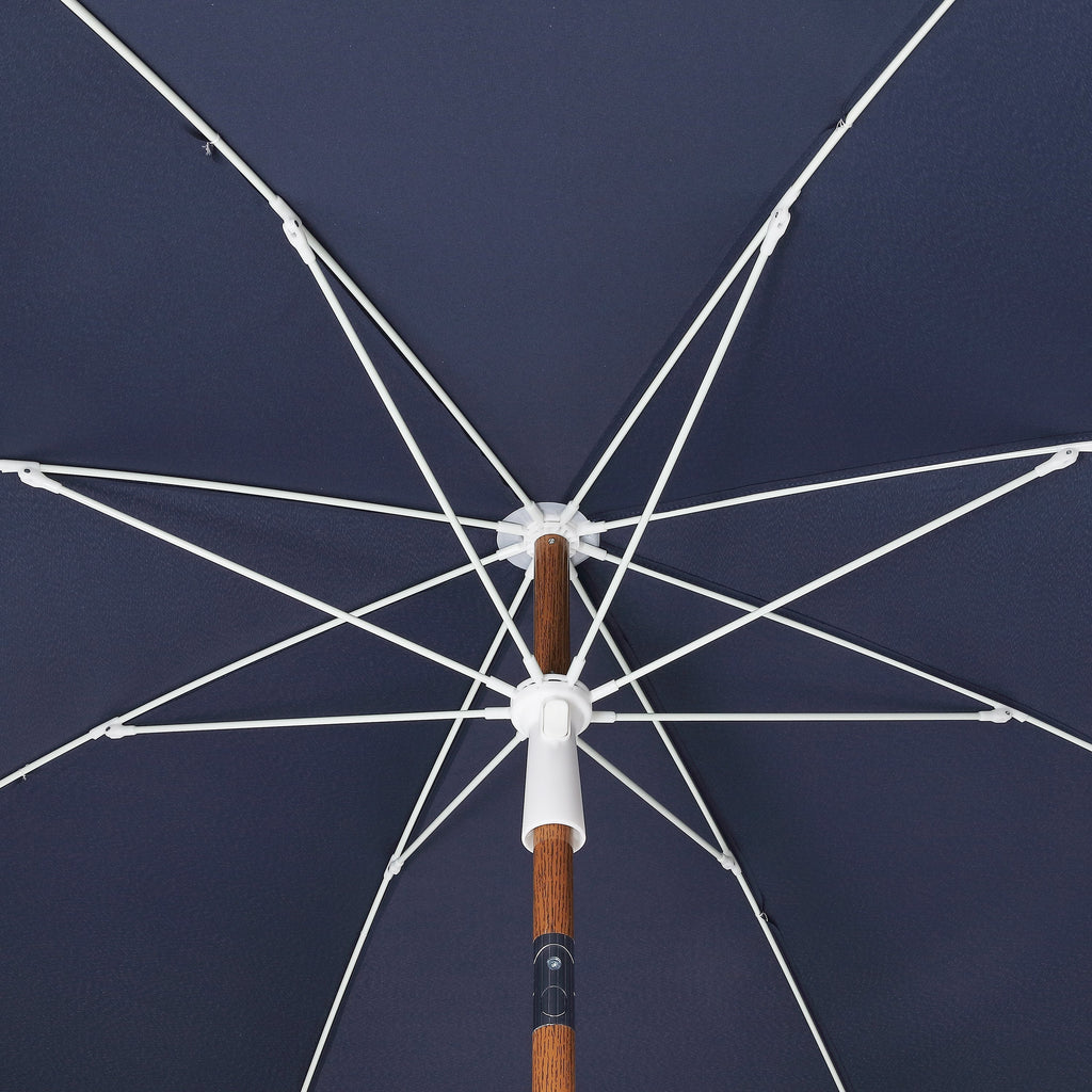 Mariner 6.5 ft. Classic Cottage Fringe Tassel Market Beach Umbrella with Push Button Tilt