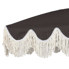 Mariner 6.5 ft. Classic Cottage Fringe Tassel Market Beach Umbrella with Push Button Tilt