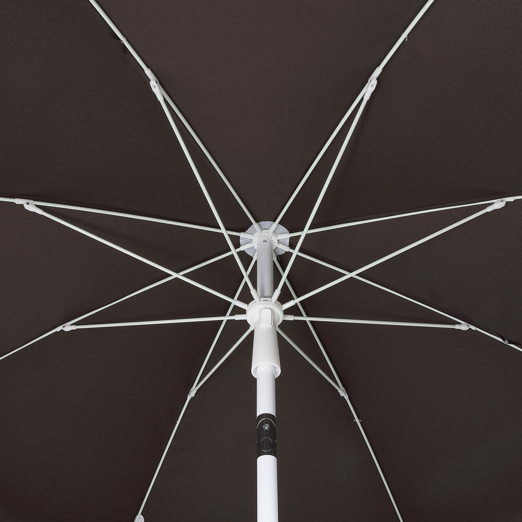 Mariner 6.5 ft. Classic Cottage Fringe Tassel Market Beach Umbrella with Push Button Tilt