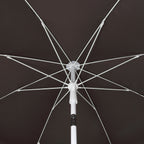 Mariner 6.5 ft. Classic Cottage Fringe Tassel Market Beach Umbrella with Push Button Tilt