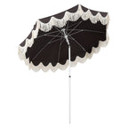 Mariner 6.5 ft. Classic Cottage Fringe Tassel Market Beach Umbrella with Push Button Tilt
