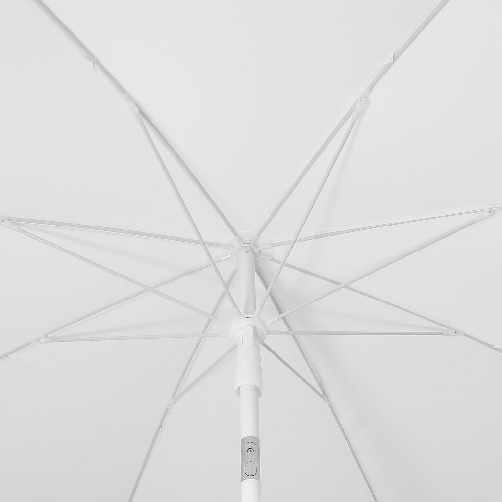 Mariner 6.5 ft. Classic Cottage Fringe Tassel Market Beach Umbrella with Push Button Tilt