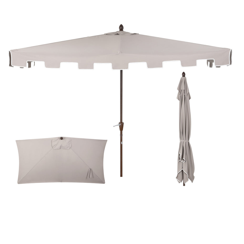 Sidney Classic MidCentury Rectangular Half Market Patio Umbrella with Crank