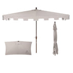 Sidney Classic MidCentury Rectangular Half Market Patio Umbrella with Crank