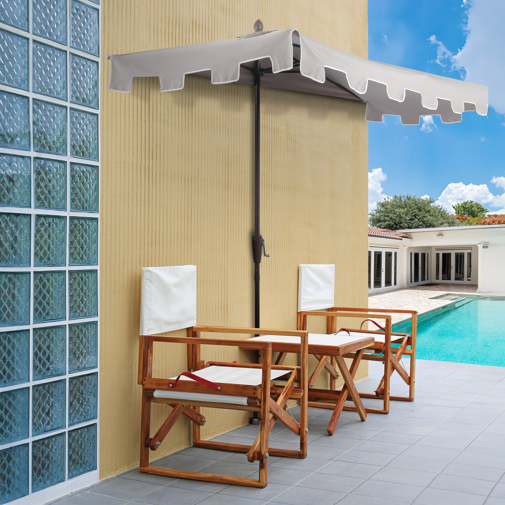 Sidney Classic MidCentury Rectangular Half Market Patio Umbrella with Crank