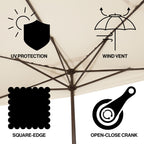 Sidney Classic MidCentury Rectangular Half Market Patio Umbrella with Crank